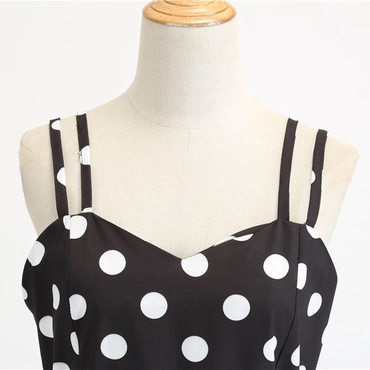Rockabilly, Abito da Donna Vintage Anni '50, Senza Maniche, A Pois, Stile Coctail, alla Moda degli Anni '60, con Spalline Sottili, Tunica, per Feste, Balli, Costumi di Carnevale Bello