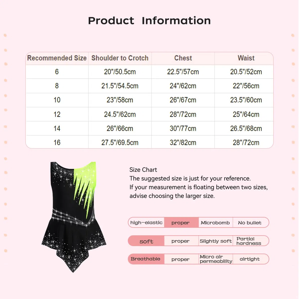 Freebily Body Ginnastica Ritmica Bambina Balletto Leotards Strass Body Danza Classica Ballerina Vestito da Pattinaggio Artistico Senza Maniche Bodysuit da Spettacolo