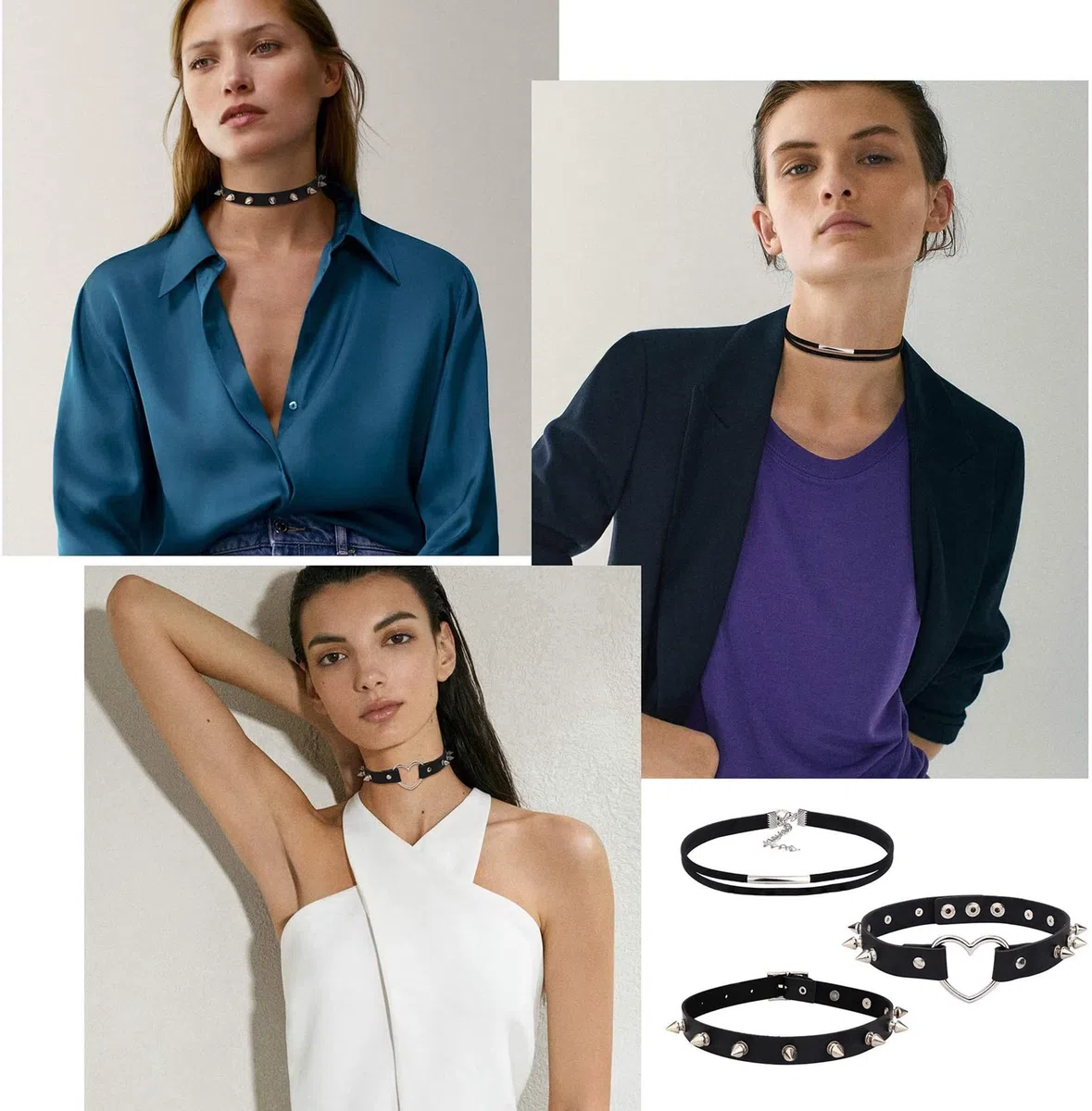 YADOCA 6 Pezzi Girocollo in Pelle per Donne Ragazze Collana Girocollo Punk Vintage Nera Collare in Pelle PU Regolabile Girocollo Gotico