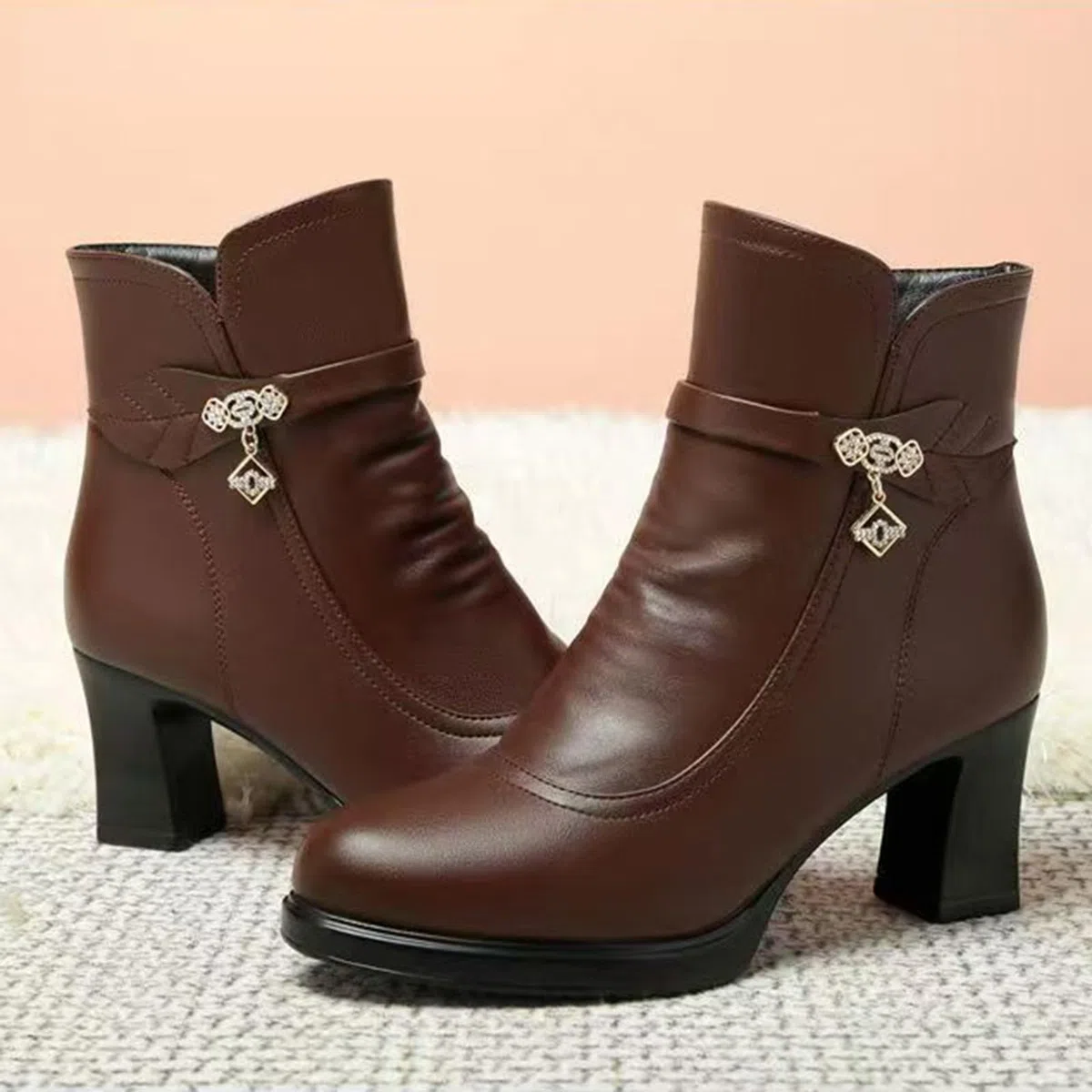 Stivali Gomma Donna Eleganti in Pelle Antiscivolo Laterale E Lacci con Motivo Stampato Stivali di Gomma Wellington Generisch Stivaletti da Laterale E Lacci Antiscivolo Scarpe da