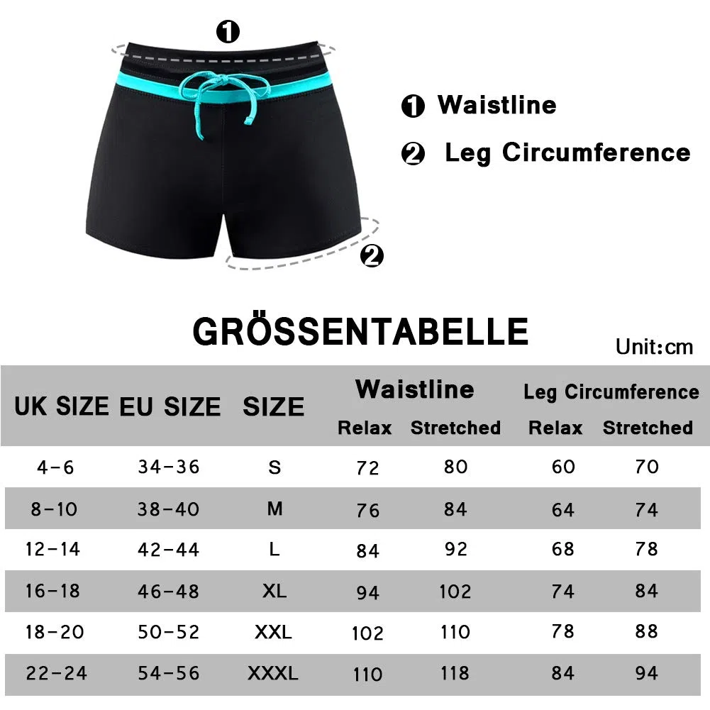 Acfoda Pantaloncini da Bagno per Donna Pantaloncino Mare con Drawstring Regolabile Size S - 3XL