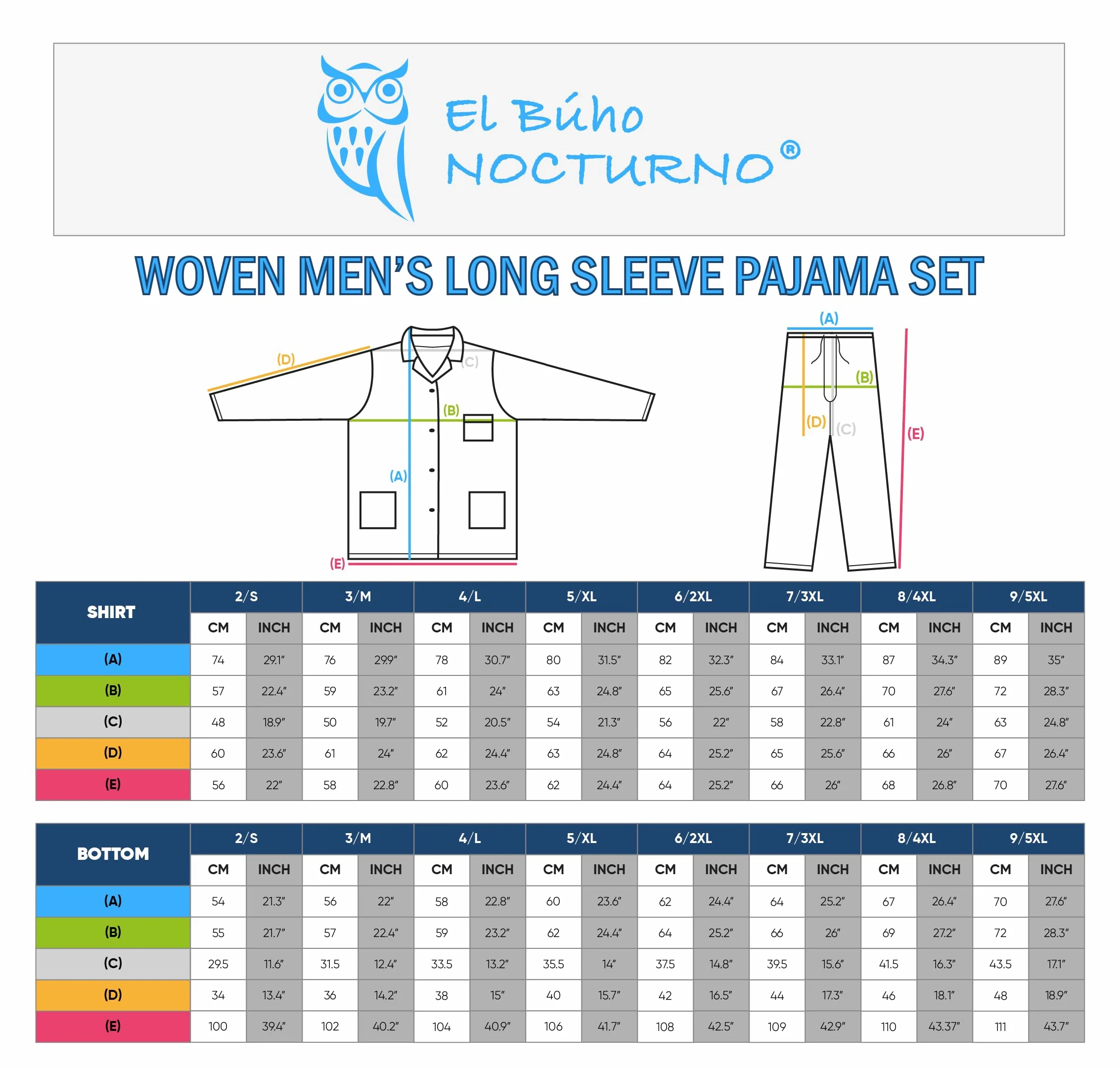 El Búho Nocturno Pigiama Uomo Lungo Classico Popeline Ospedale - Giacca Bottoni Aperto Davanti Tasche Risvolto Intero Taglie Forti Easy Iron