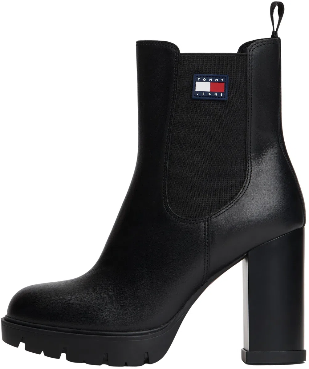 Tommy Jeans Donna Stivali Mezza Gamba Leather con Tacco