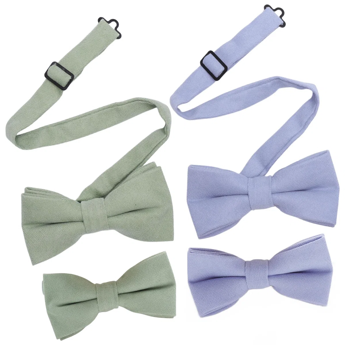VOSSOT 2 Pezzo Papillon da Uomo Regolabile Con Gancio, Bambino e Neonato - Cravatta Verde per Matrimoni, Feste, Balli, Cerimonie e Festival