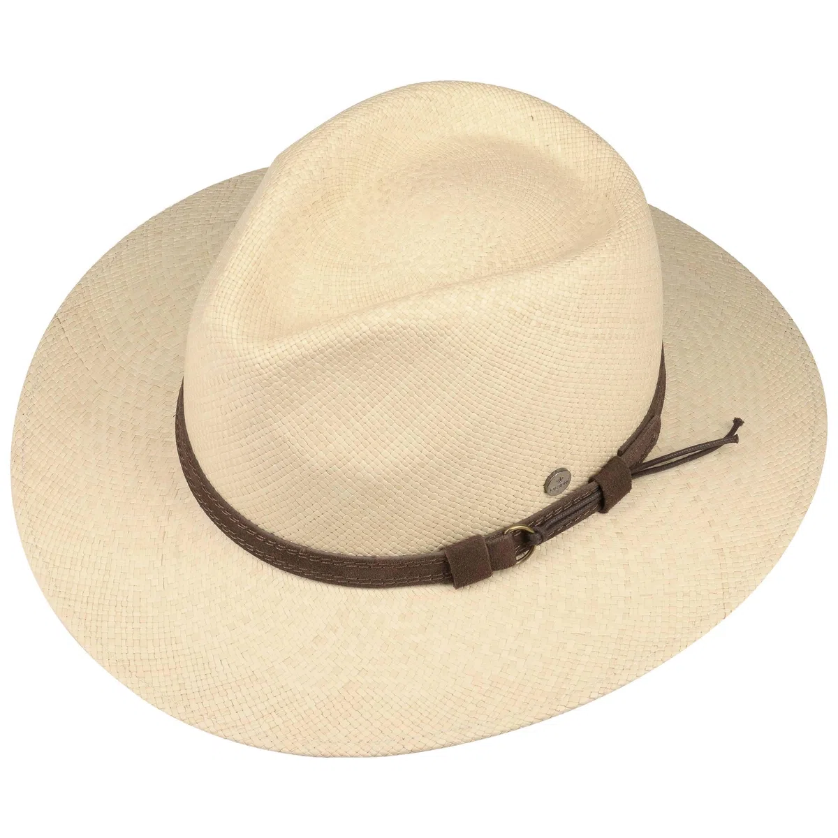 LIERYS The Striking Cappello Panama Traveller Paglia Fascia in Pelle Protezione UV 50 Unisex Primavera Estate