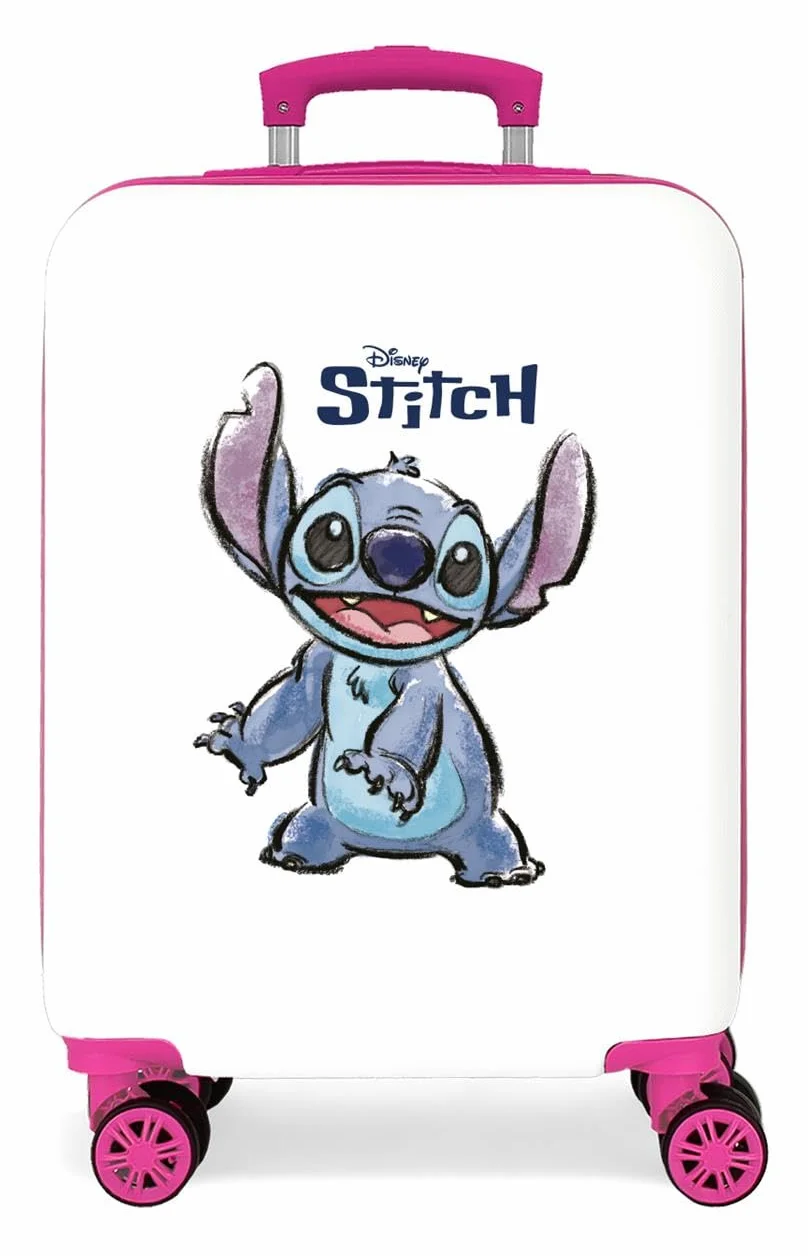 Disney Adorable Stitch Bagagli- Bagagli per bambini Bambine e ragazze Bianco/ Rosa
