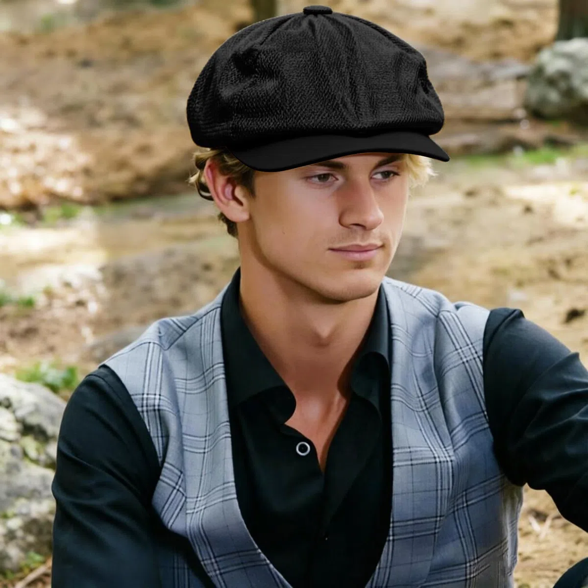 Cappello Estivo Traspirante Coppola Berretto in Rete Newsboy cap Piatta Scozzese Beret Regolabile Vintage da Golf