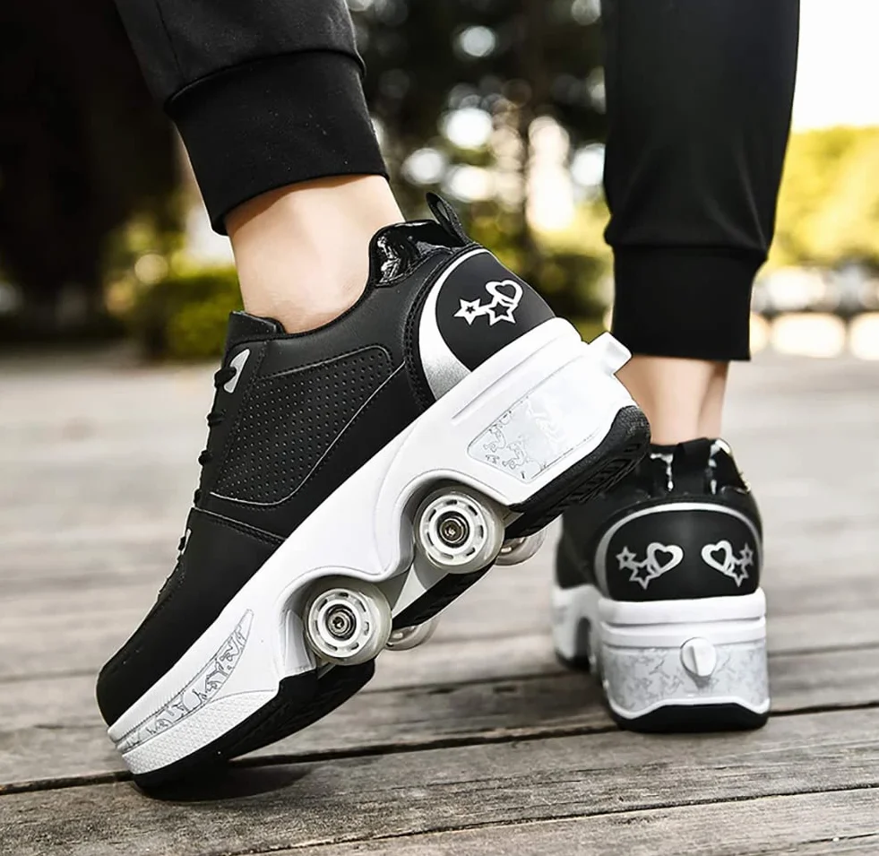 Scarpe con rotelle, pattini a rotelle, Skateboard, Scarpe bambini con rotelle, scarpe da pattinaggio, scarpe da ginnastica con ruote per Donna e Uomo Unisex Sneakers