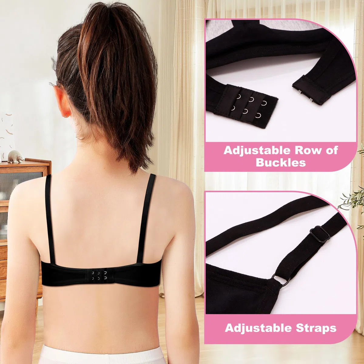 Reggiseno Ragazza Bambina Cotone Brassiere Confezione da 4 Top Intimo con Spalline Regolabili e Imbottiture Fisso Adolescenti Bustino Sportivo Basic Intima per Ragazze 10-16 Anni, Multicolore