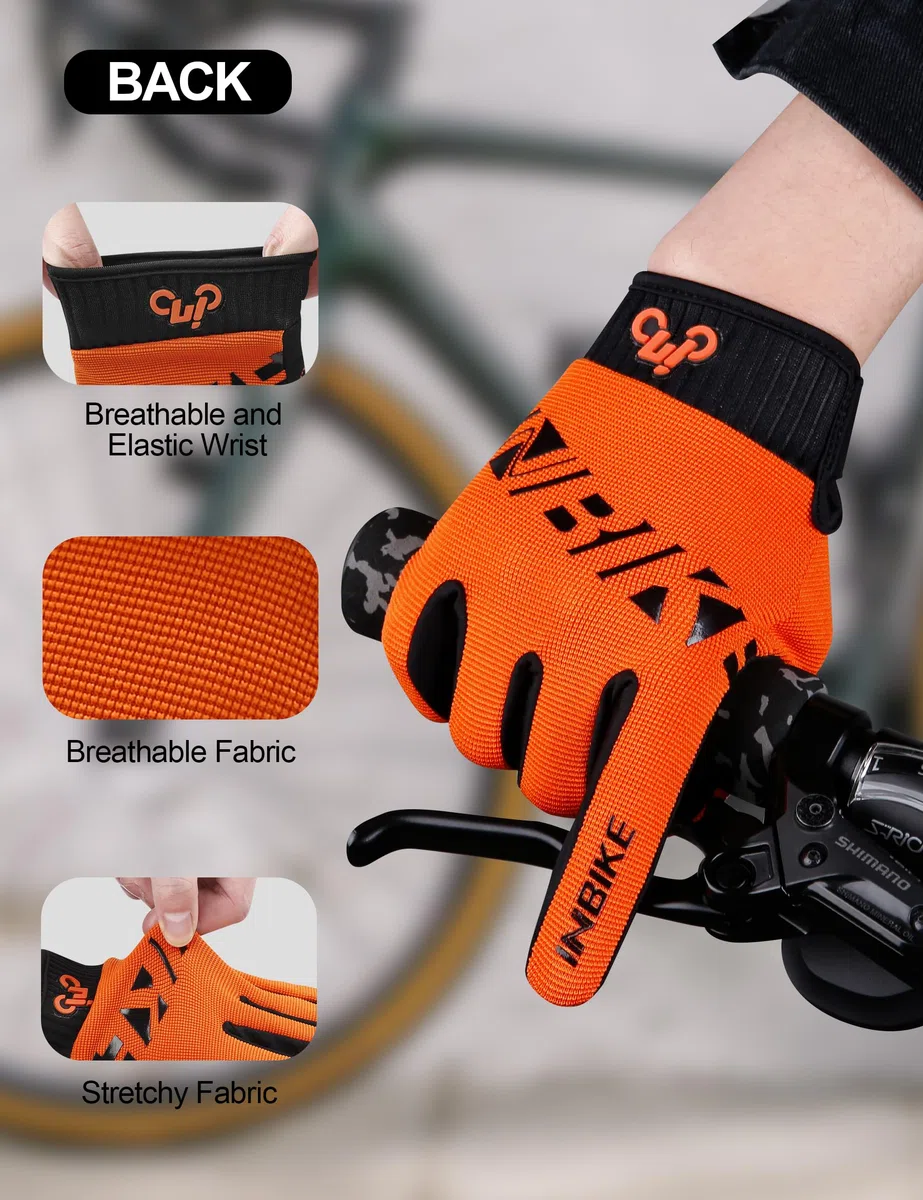 INBIKE Gel Guanti Ciclismo MTB Touchscreen Pieno Dito con Ottima Presa da Bici Unisex