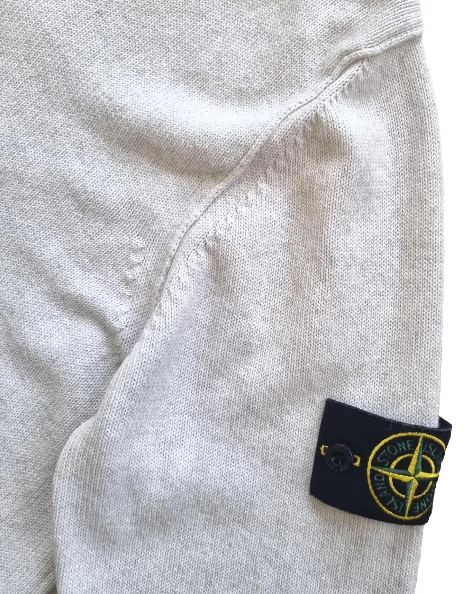 Stone Island Maglione in Cotone da Uomo 8015528D3 V0M64 Melange Grigio
