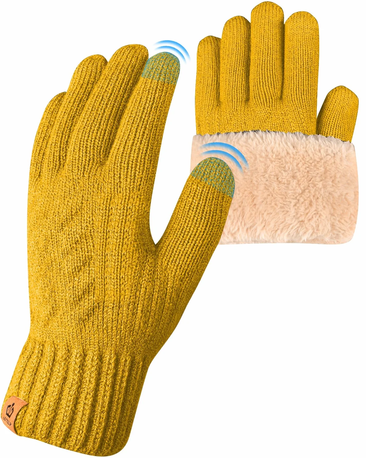 Guanti invernali con fodera in pile - touch screen guanti caldi elasticizzati per corsa sci ciclismo guida - donna e uomo