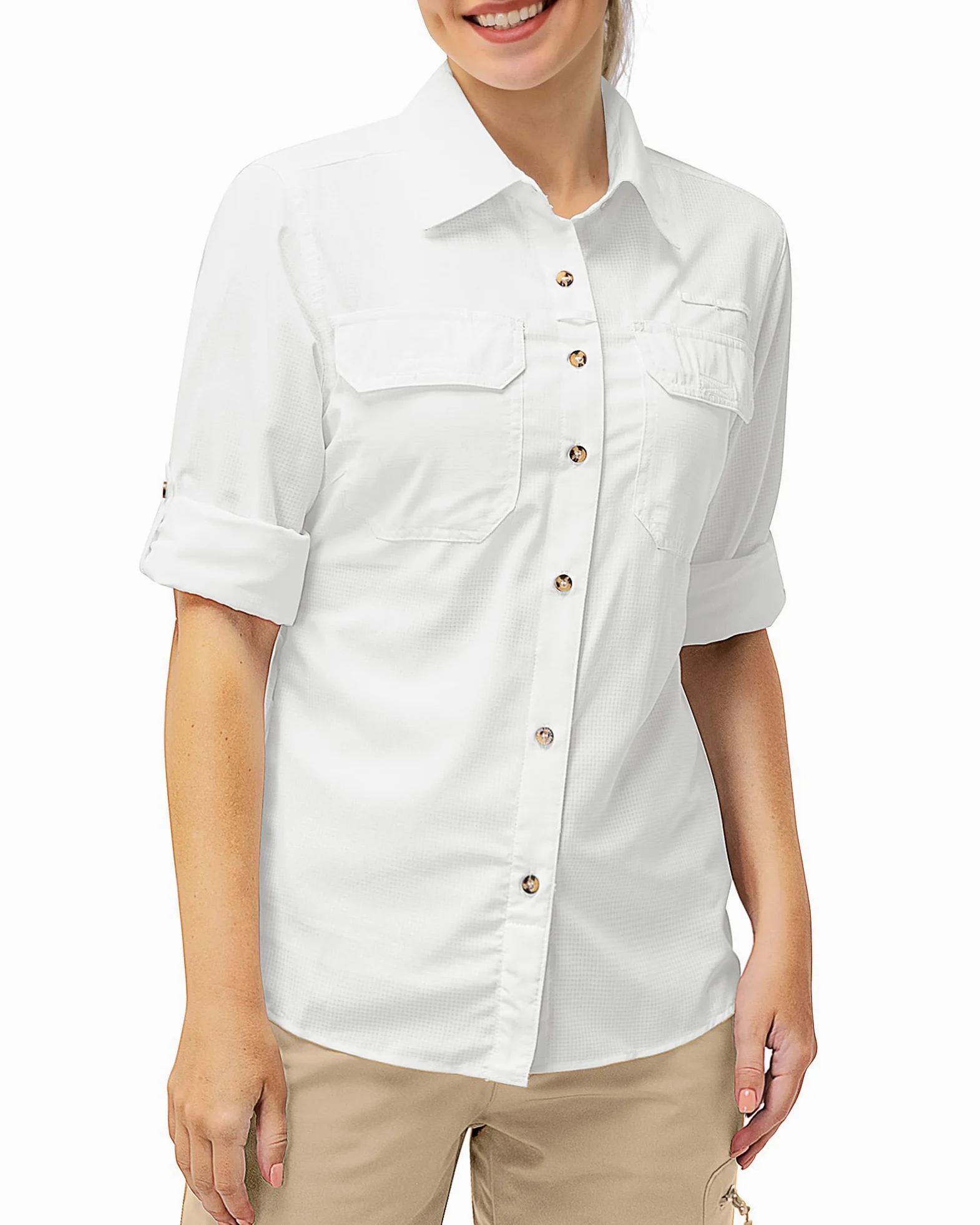 Camicia da trekking da donna da 10 m, protezione UV UPF50+, ad asciugatura rapida, casual, a maniche lunghe, per pesca, passeggiate, safari, viaggi, golf