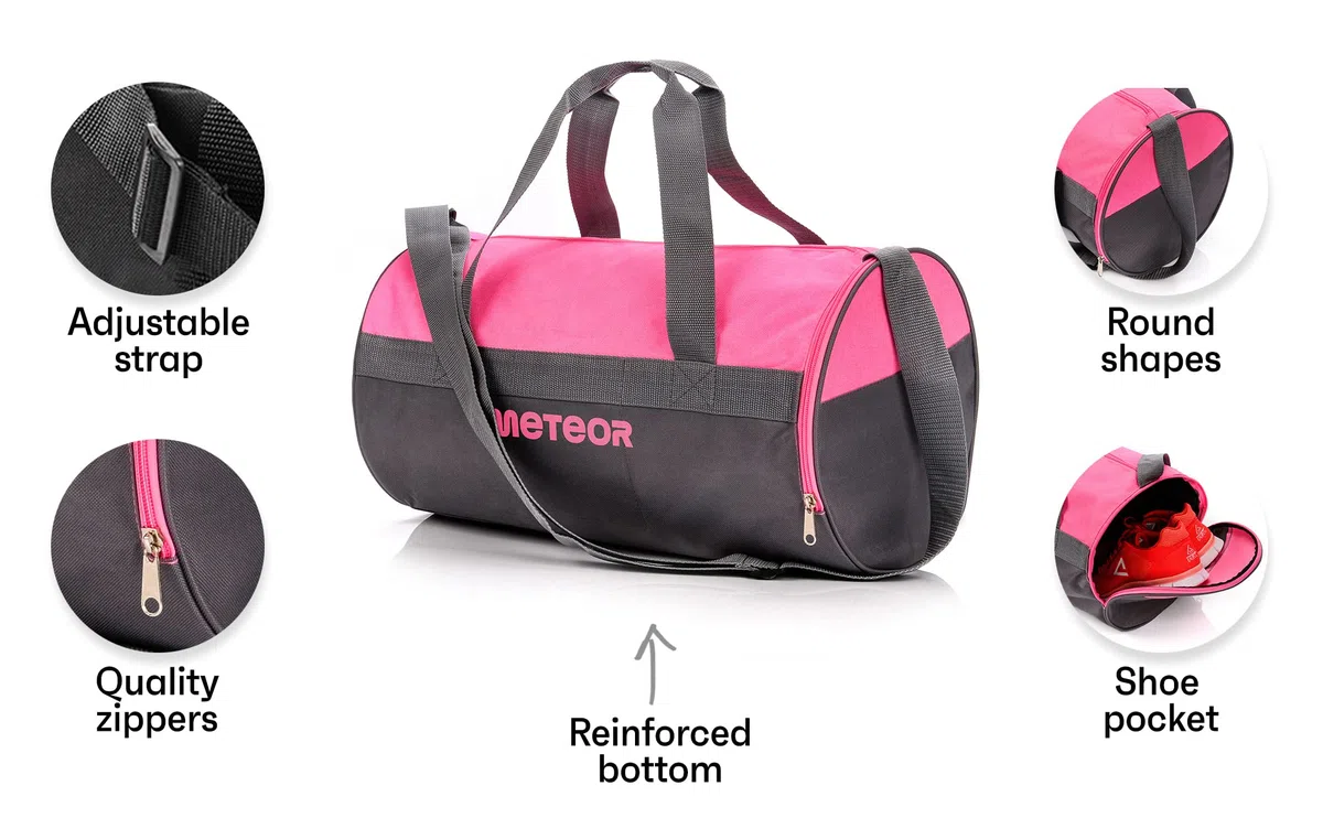 meteor Borsa Palestra con Scomparto per Scarpe Borsone Viaggio Borse Piscina Sportiva Duffel Bag per Uomo Donna - Borsa a Tracolla Spalla Weekend Campeggio Sport Fitness 25L