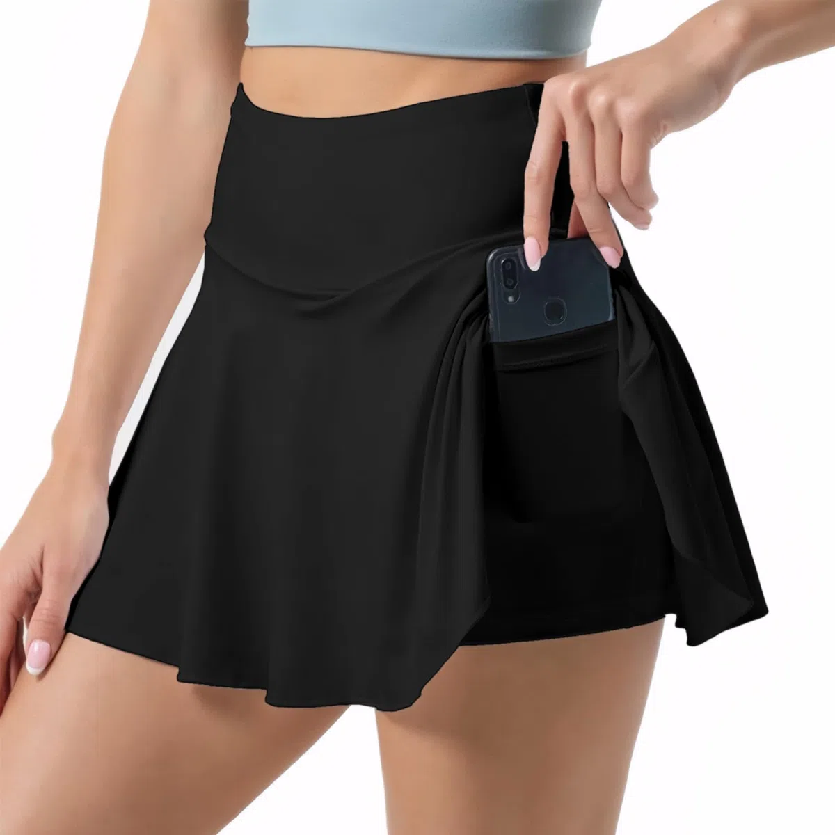 Gonna da Tennis Donna con Pantaloncini e Tasche Gonna Sportiva Golf 2 in 1 Vita Alta Gonna Corta da Corsa Elastica Jogging Allenamento Tennisrock Estate Sport Mini Skirt Running Casual