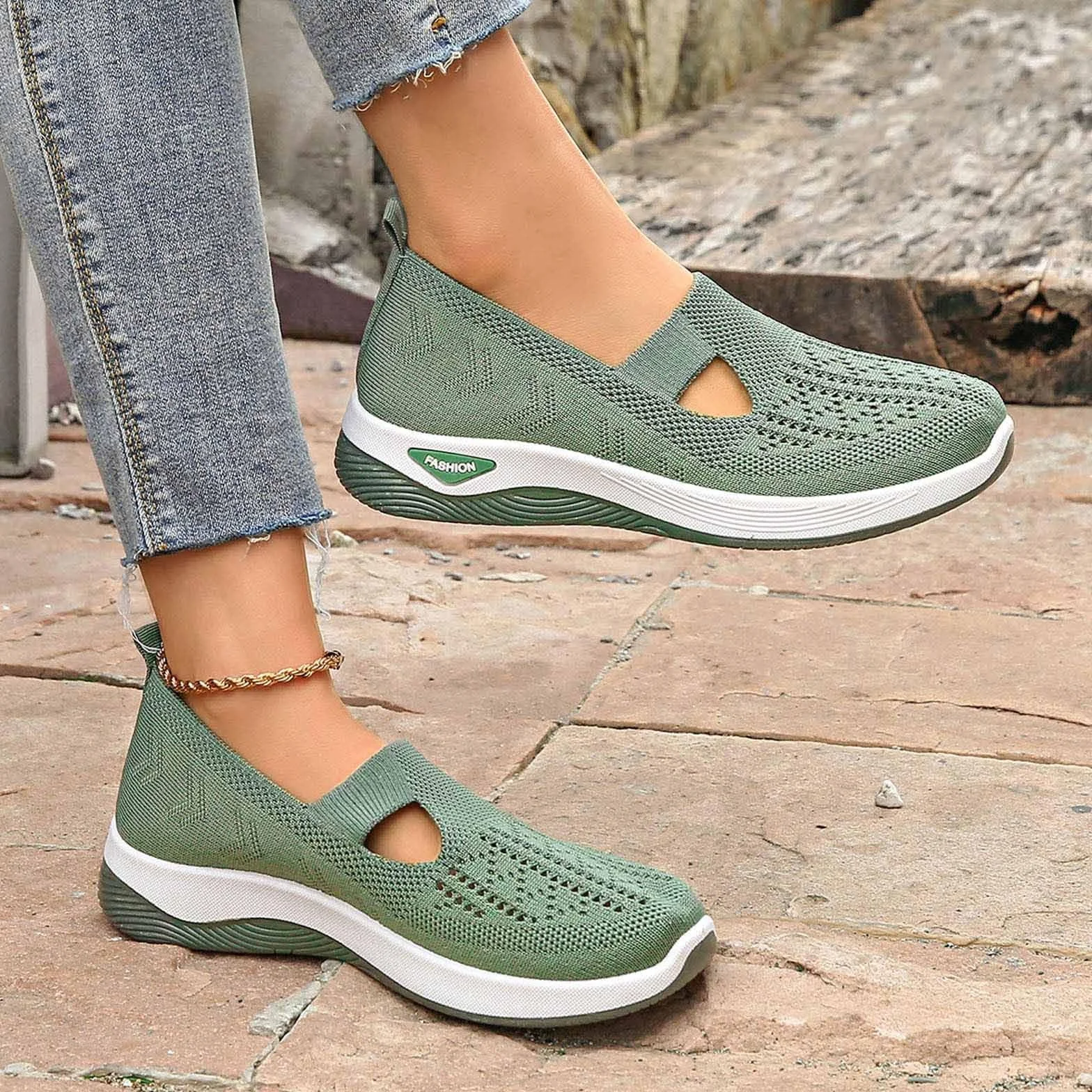 Scarpe Ortopediche Donna Senza Lacci Sneakers Estive Comode Ginnastica Scarpe Traspiranti Morbide Sportive Sneakers Leggere Antiscivolo Camminare 35-43