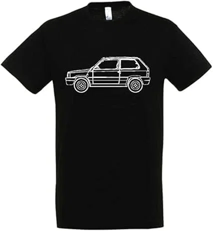 T-shirt in cotone con sagoma auto panda (Nero, M)