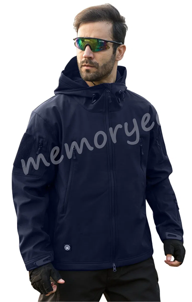 Memoryee Uomo Tattico Camouflage Softshell Giacca Outdoor Militare Pile Fodera Impermeabile Antivento Giubbotto con Cappuccio
