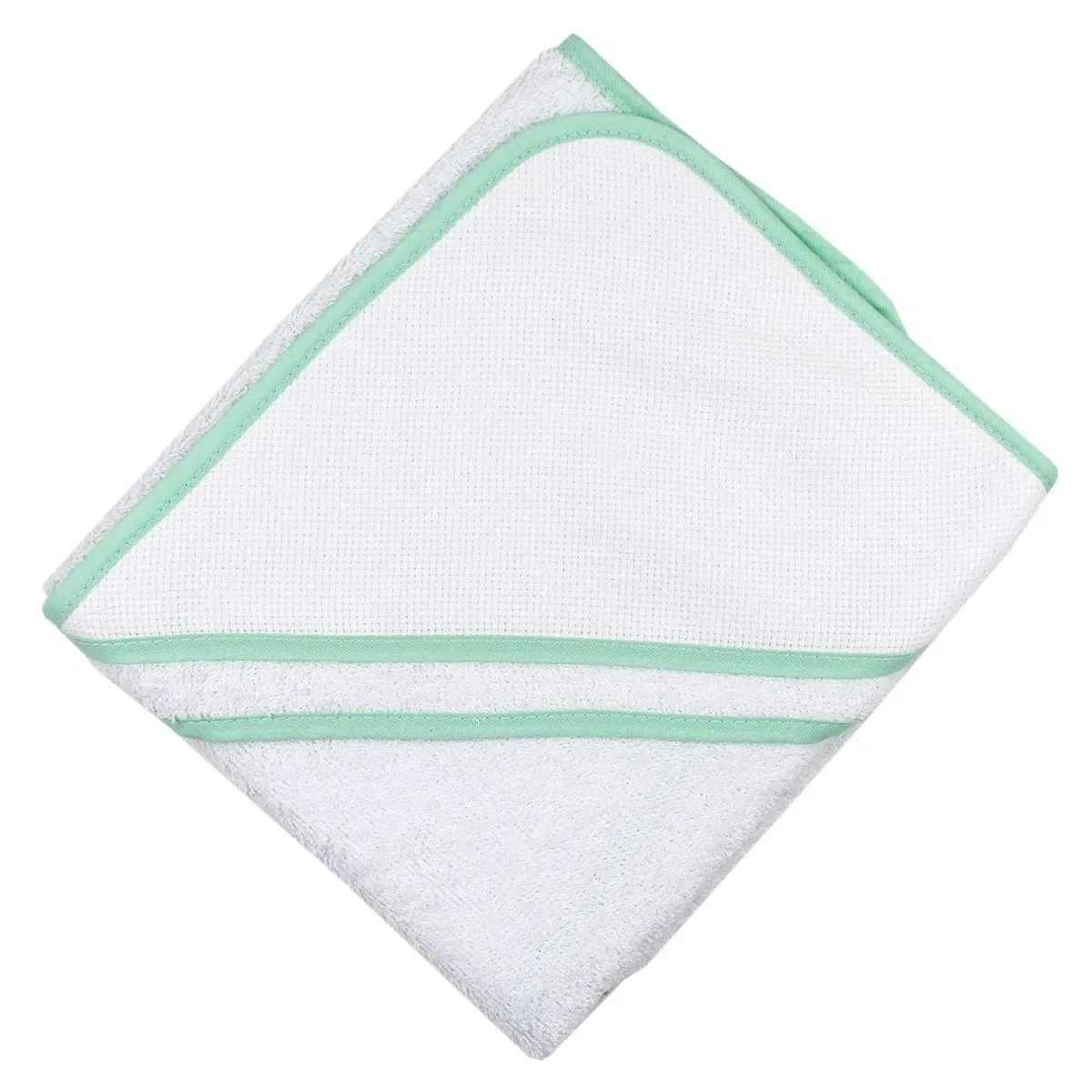 Accappatoio Neonato Triangolare 65x70 cm in Spugna 100% Cotone con Tela Aida Ricamabile – Asciugamano con Cappuccio per Bambini – Vari Colori