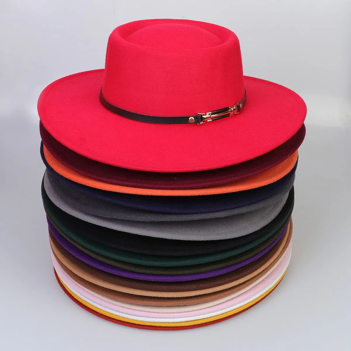 Cappello classico con finta pelle e nastro Jazz Fedora Panama grande bordo compleanno Natale