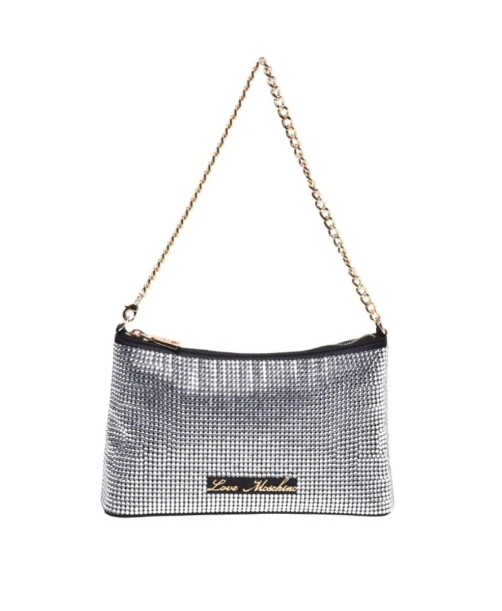 Love Moschino BORSA MATT SATIN+HOTFIX NERO