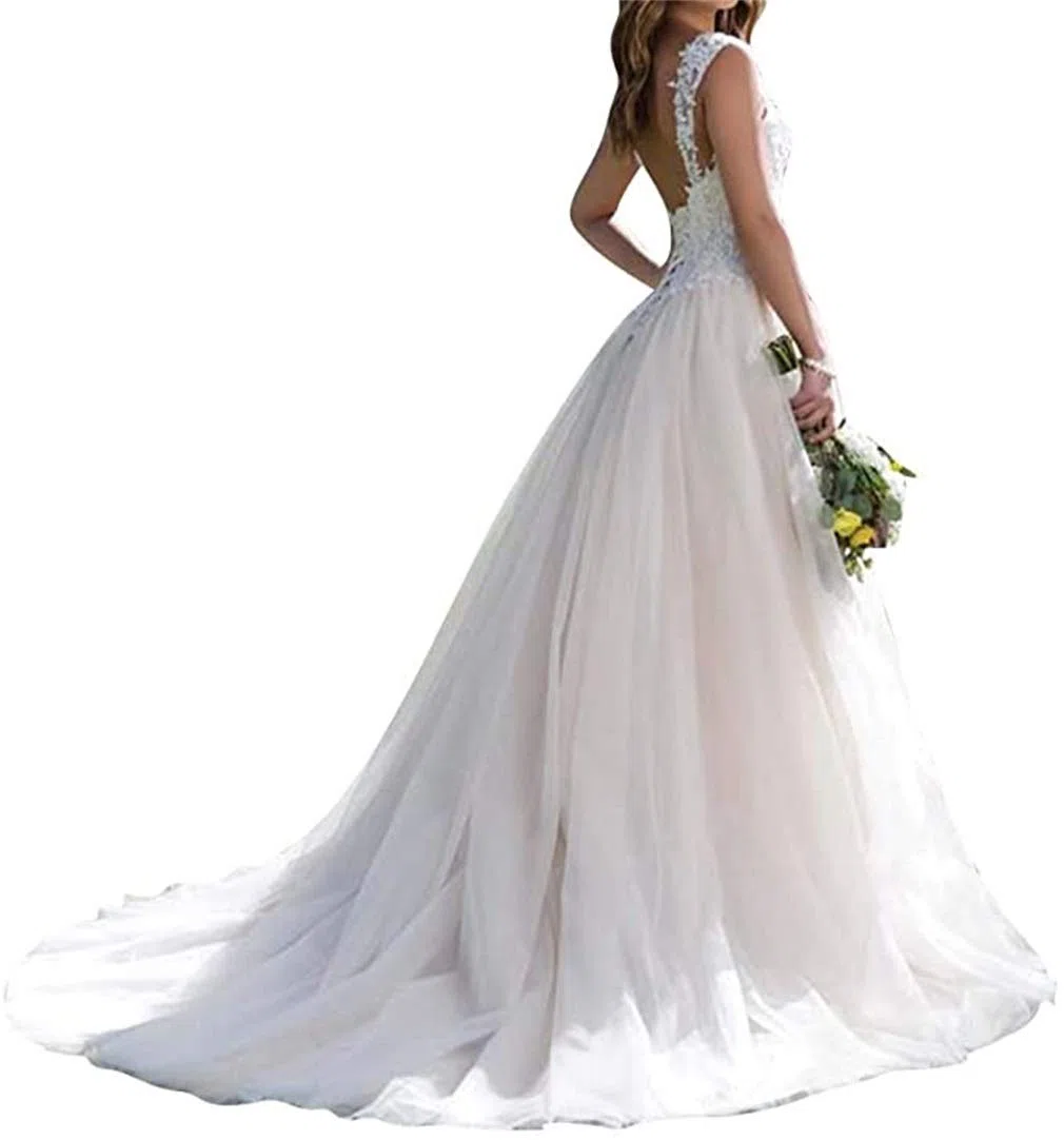 Abito da Sposa Lungo in Pizzo Abito da Sposa Una Linea Sweetheart Tulle Abito da Sposa