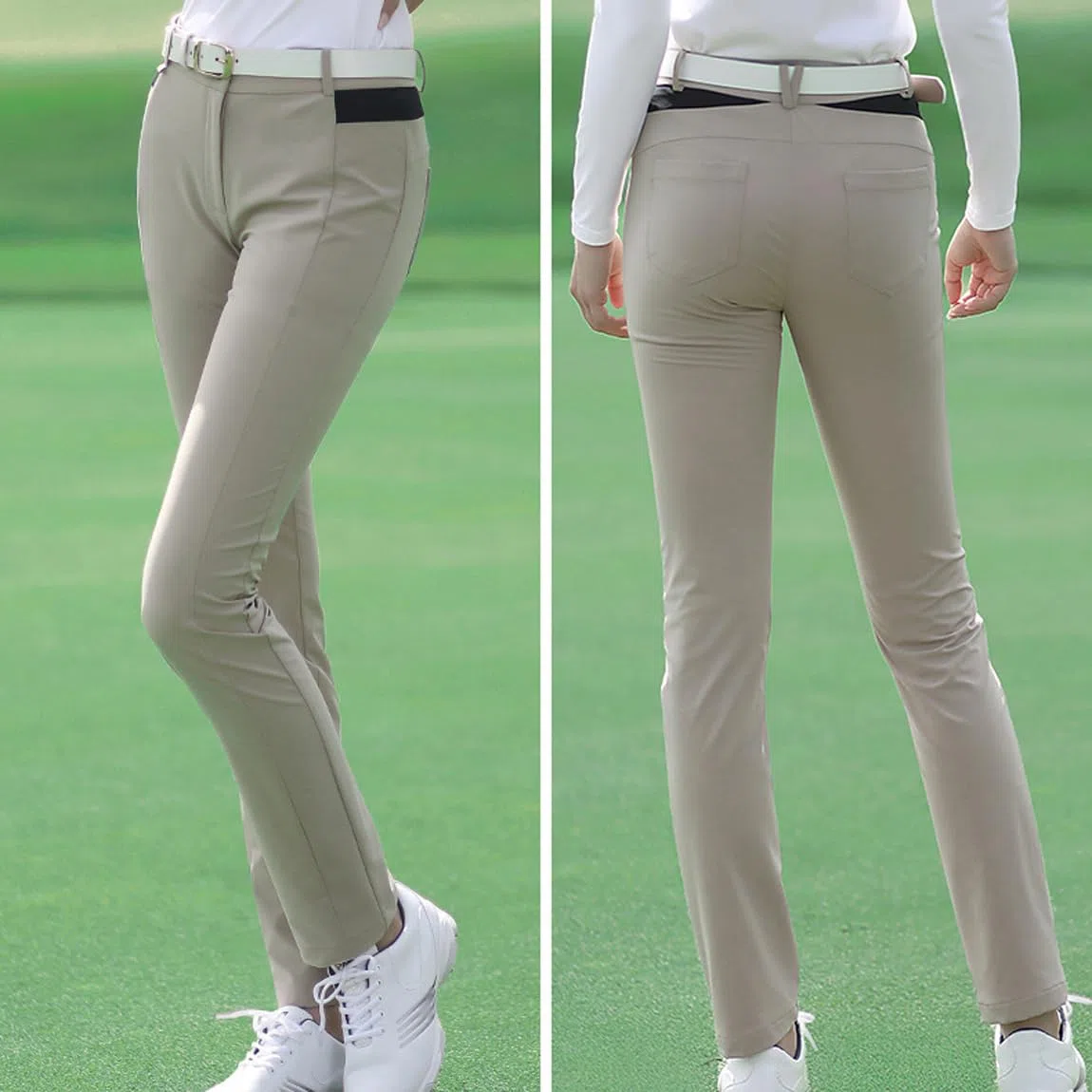 Pantaloni da Golf da Donna Autunno Inverno Alta Elasticità Sottili Spessi Caldi Pantaloni da Tennis da Donna