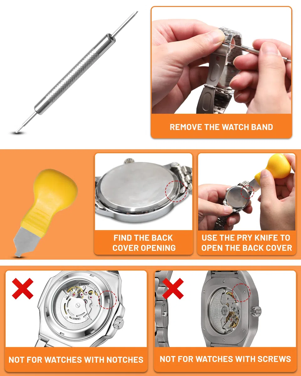 Kit Pressa Orologiaio Professionale – Chiudere Cassa Orologio con 18 Matrici – Strumento per Riparazione Orologi e Sostituzione Batteria