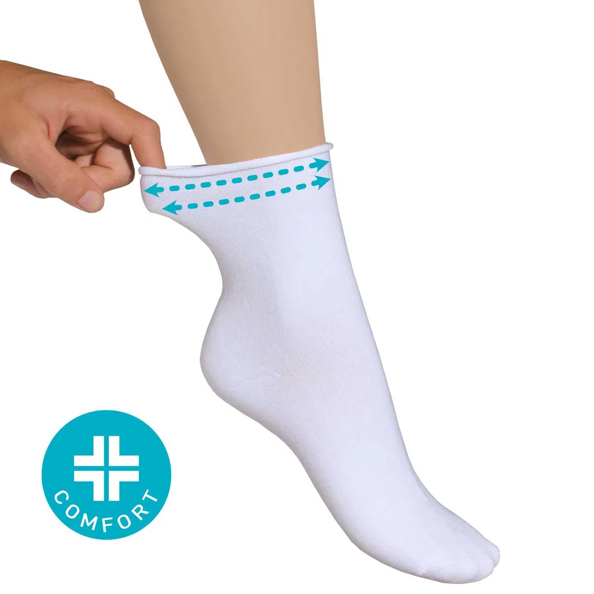 alber’s SENSITIVE – 5 Paia Calze Donna in Cotone con Polsino Estensibile, Senza Elastico, Super Comfort