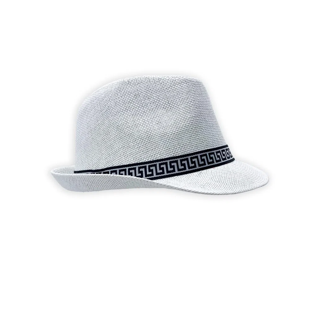 Cappello Fedora Stile Panama, Borsalino con Nastro Decorativo, Cappello Estivo Moderno, Casual.