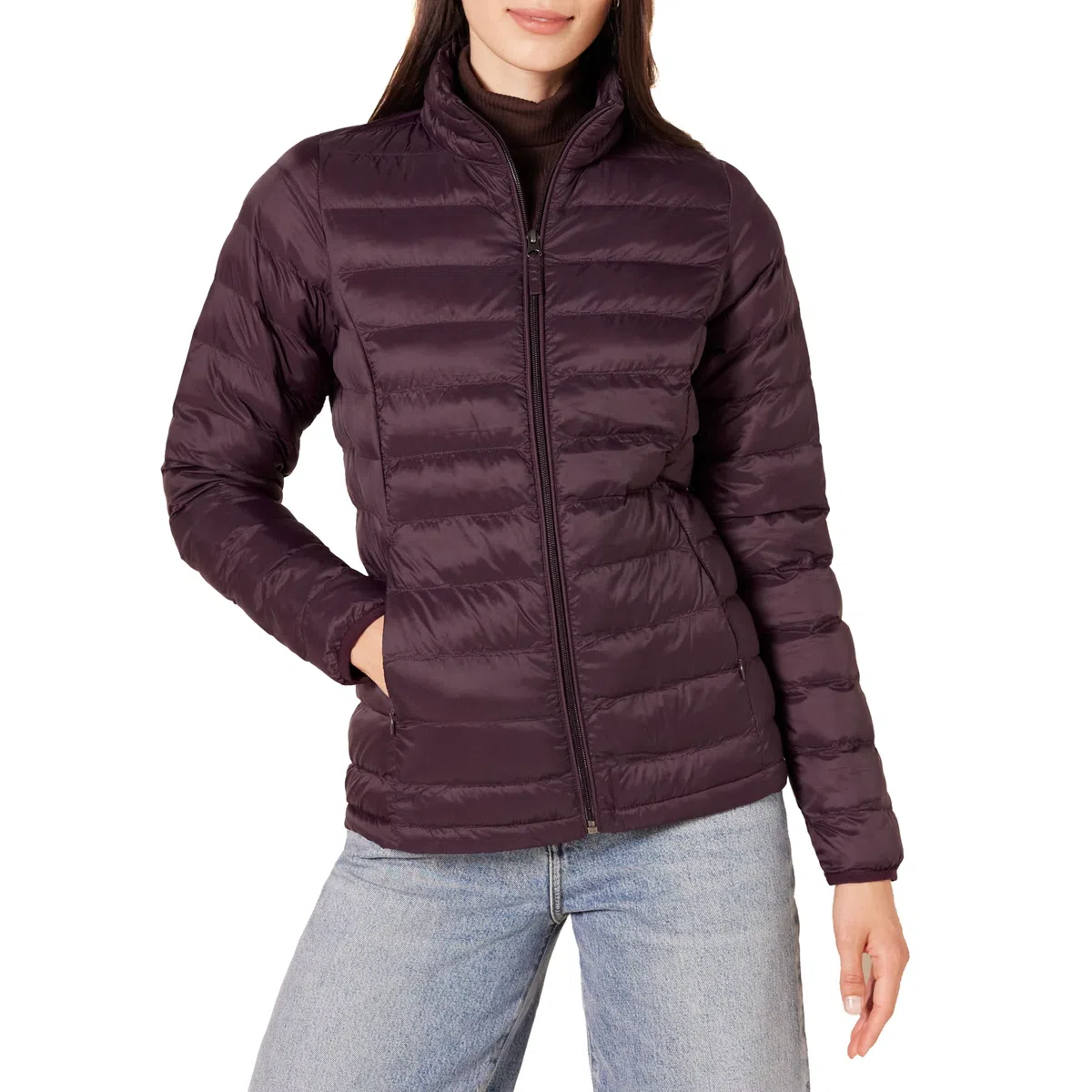 Amazon Essentials Donna Piumino Leggero a Maniche Lunghe Resistente all'Acqua Ripiegabile (Disponibile in Taglie Forti)