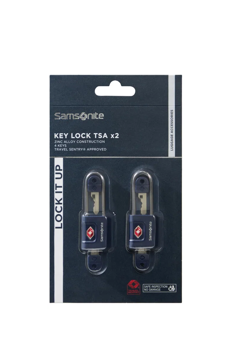 Samsonite TA Revolution – Lucchetto a chiave TSA (set da 2), lucchetto per bagagli sicuro per valigie e borse, Blu (Midnight Blue)