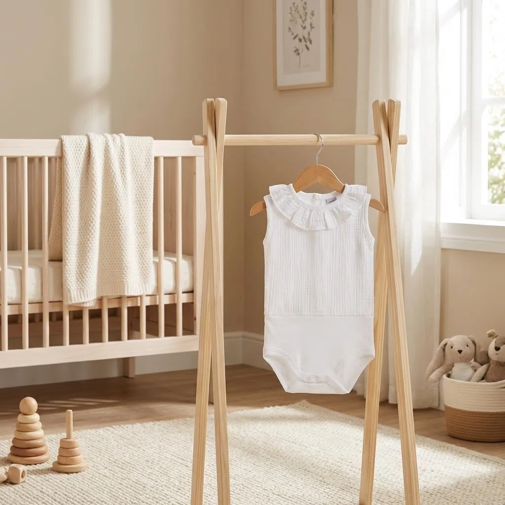 BABIDU Body Neonato Senza Maniche 100% Cotone, Body Neonato in Tessuto Bambula con Collo a Volant, Morbido Traspirante e Ipoallergenico per Pelli Sensibili, Abbigliamento Unisex per Neonato e Bambina