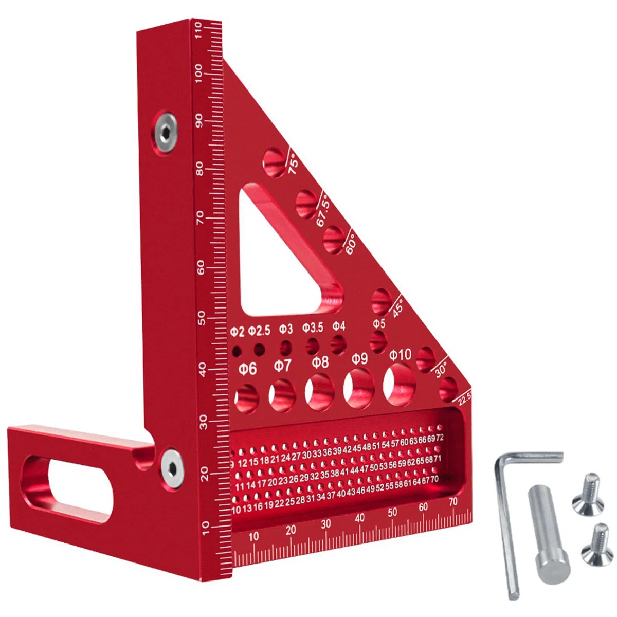Multi Angoli Righello di Misura 45/90 Gradi Lavorazione Del Legno Goniometro Quadrato Linea Disegno Righello Triangoli Righello