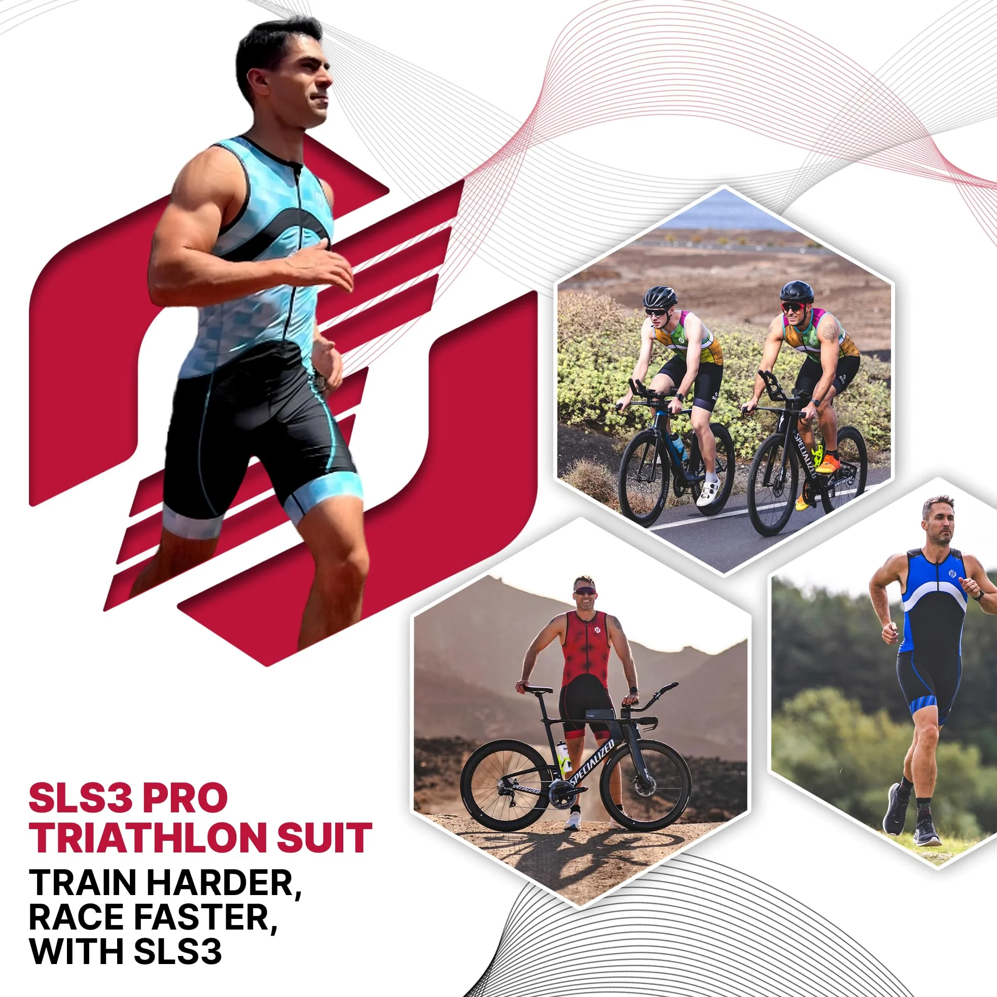 SLS3 Tuta da Triathlon da Uomo – Trisuit – Tuta da Triathlon – Tuta Intera FX Trisuits
