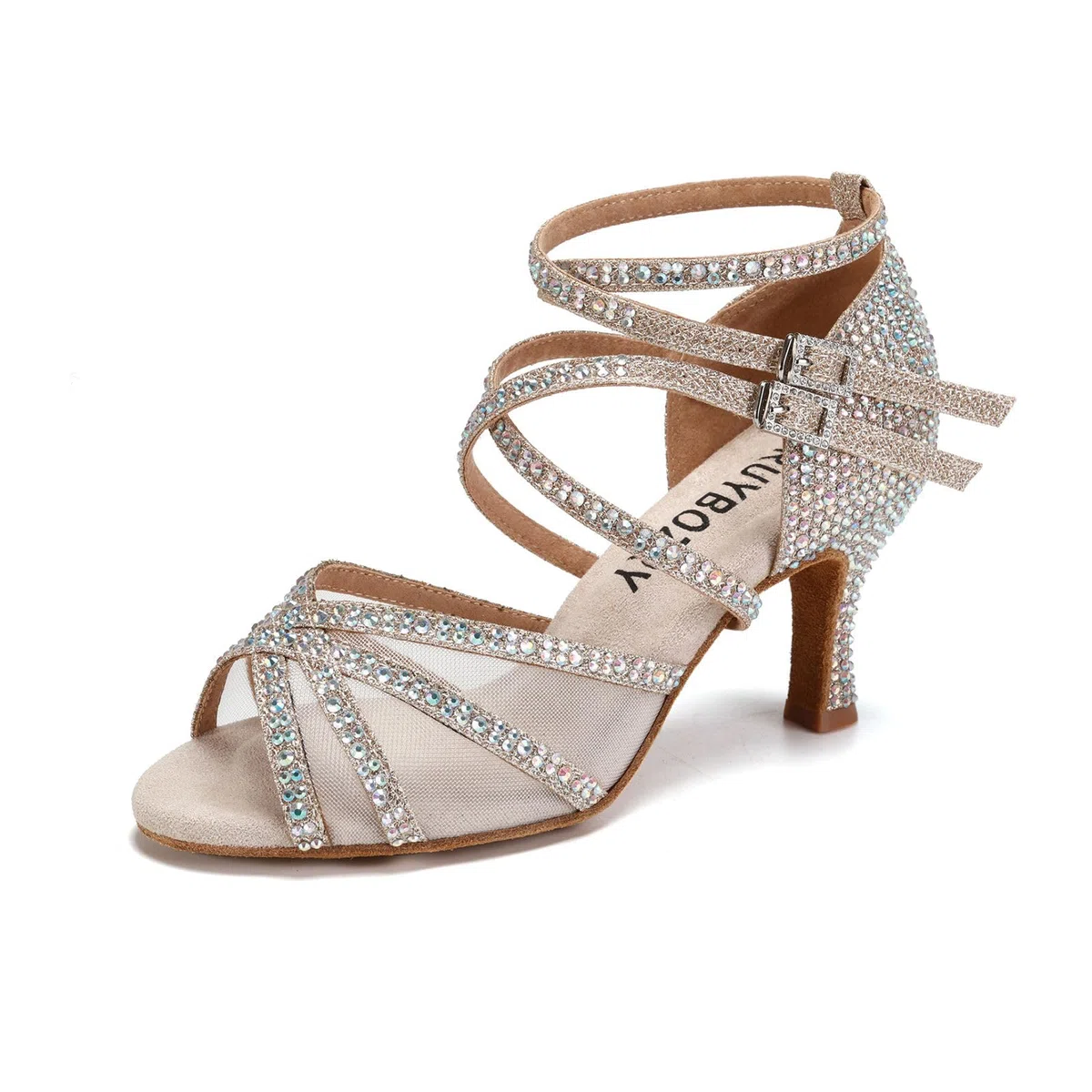 Scarpe da Ballo Latino Americano Salsa e Bachata Donna Valzer Professionale Scarpe Ballo de Sala,Modello YCL508