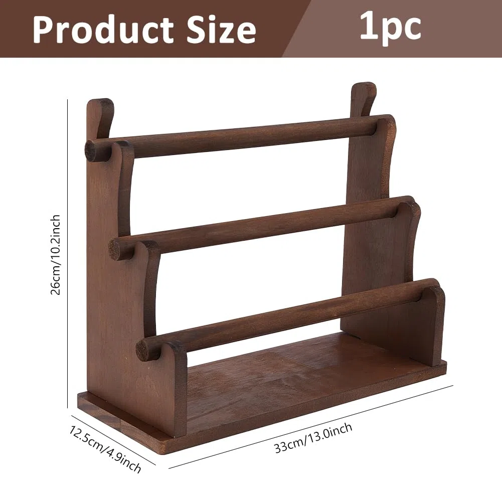 DICOSMETIC Supporto per bracciale in legno a 3 livelli, con supporto in legno, organizer per braccialetti, scrunchies, organizer per gioielli, display per casa, rivenditore e affari