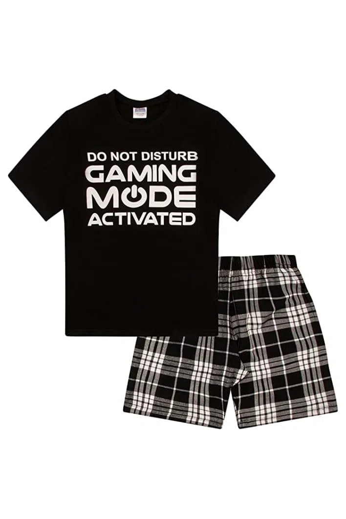 thepyjamafactory Ragazzi Do Not Disturb Gaming Mode Activated Corto Cotone Pigiama