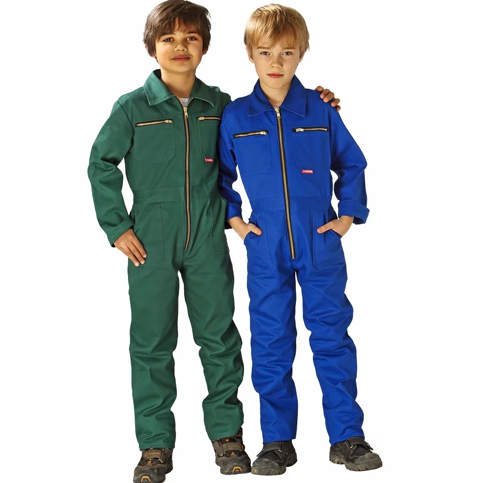 Planam - Tuta Da Rally Per Bambini, Colore: Blu, Verde 134/140
