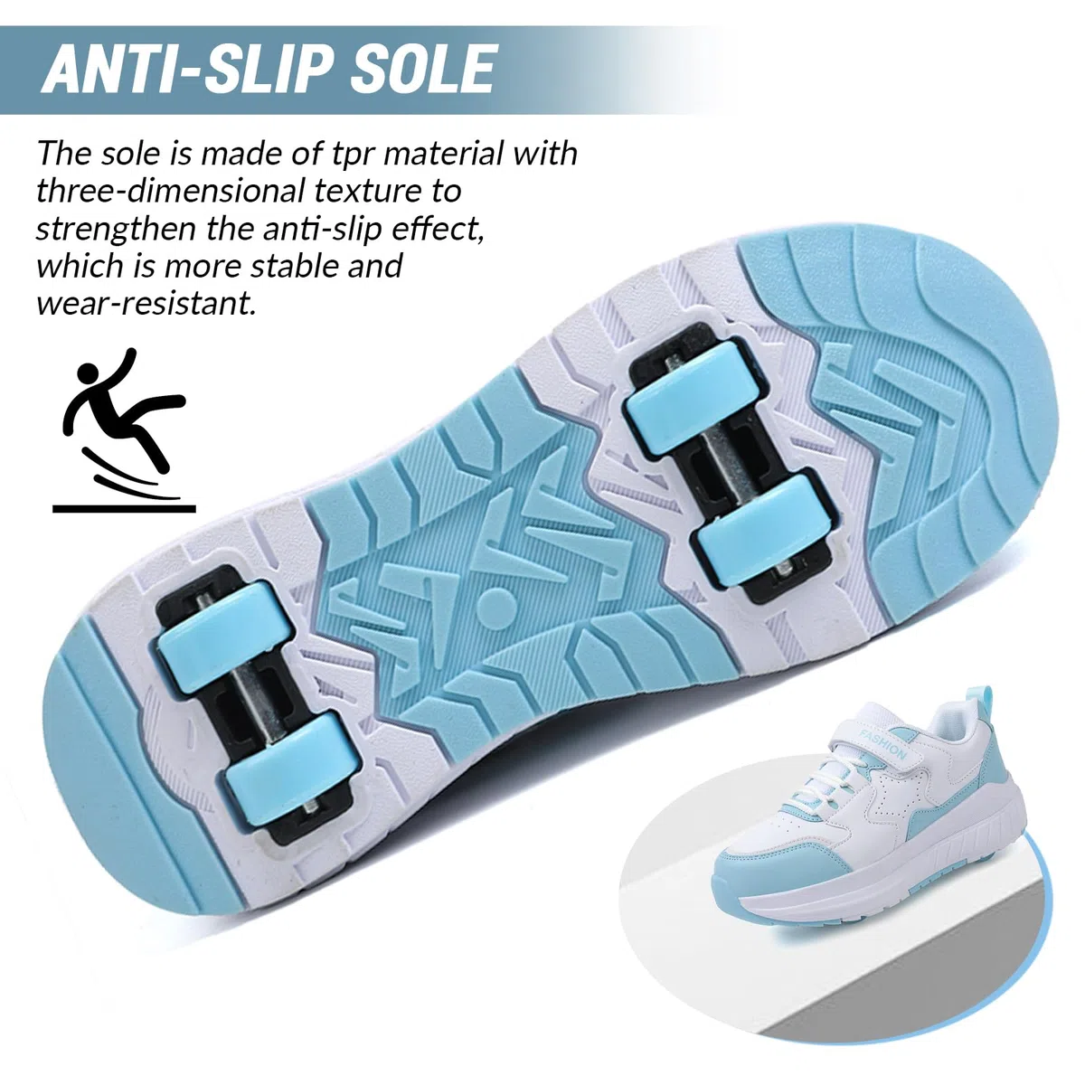 FANSU Scarpe con Rotelle Bambina Bambino, Ragazzi Scarpe Pattini con 4 Ruote Scomparsa, 2 in 1 Multisport Running Sneakers Scarpe con Ruote Unisex Ragazze