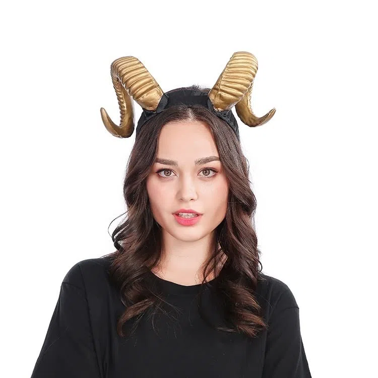 Cerchietto per capelli in corno di pecora gotico per Halloween, accessorio per cosplay, decorazione per feste, cosplay, copricapo