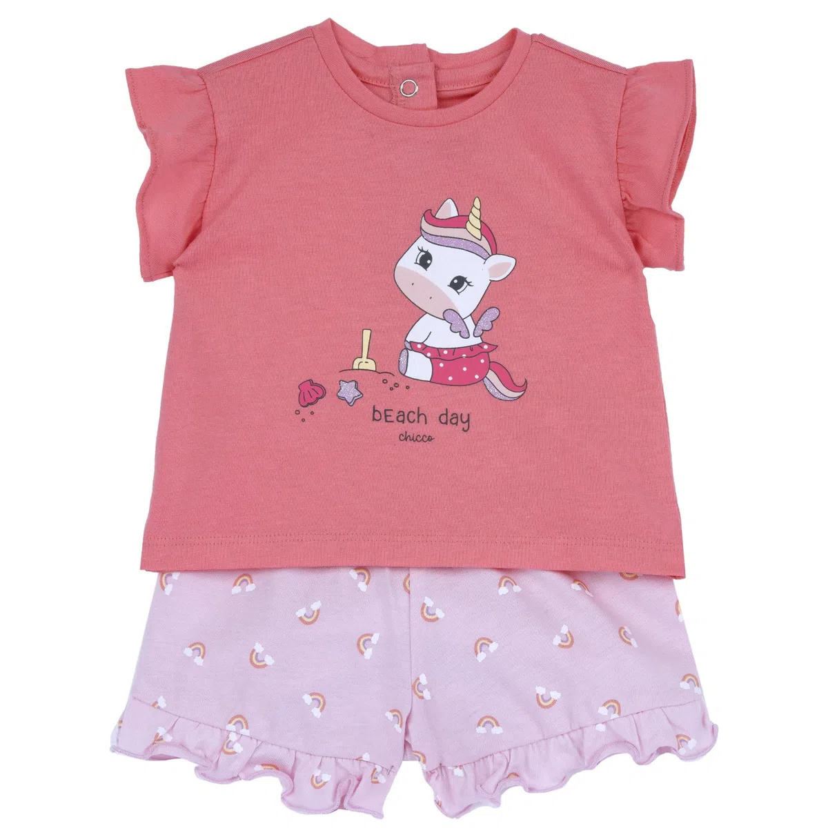 Chicco, Completo Neonata con T-shirt e Pantaloncini, Abbigliamento Bambina, Designed in Italy