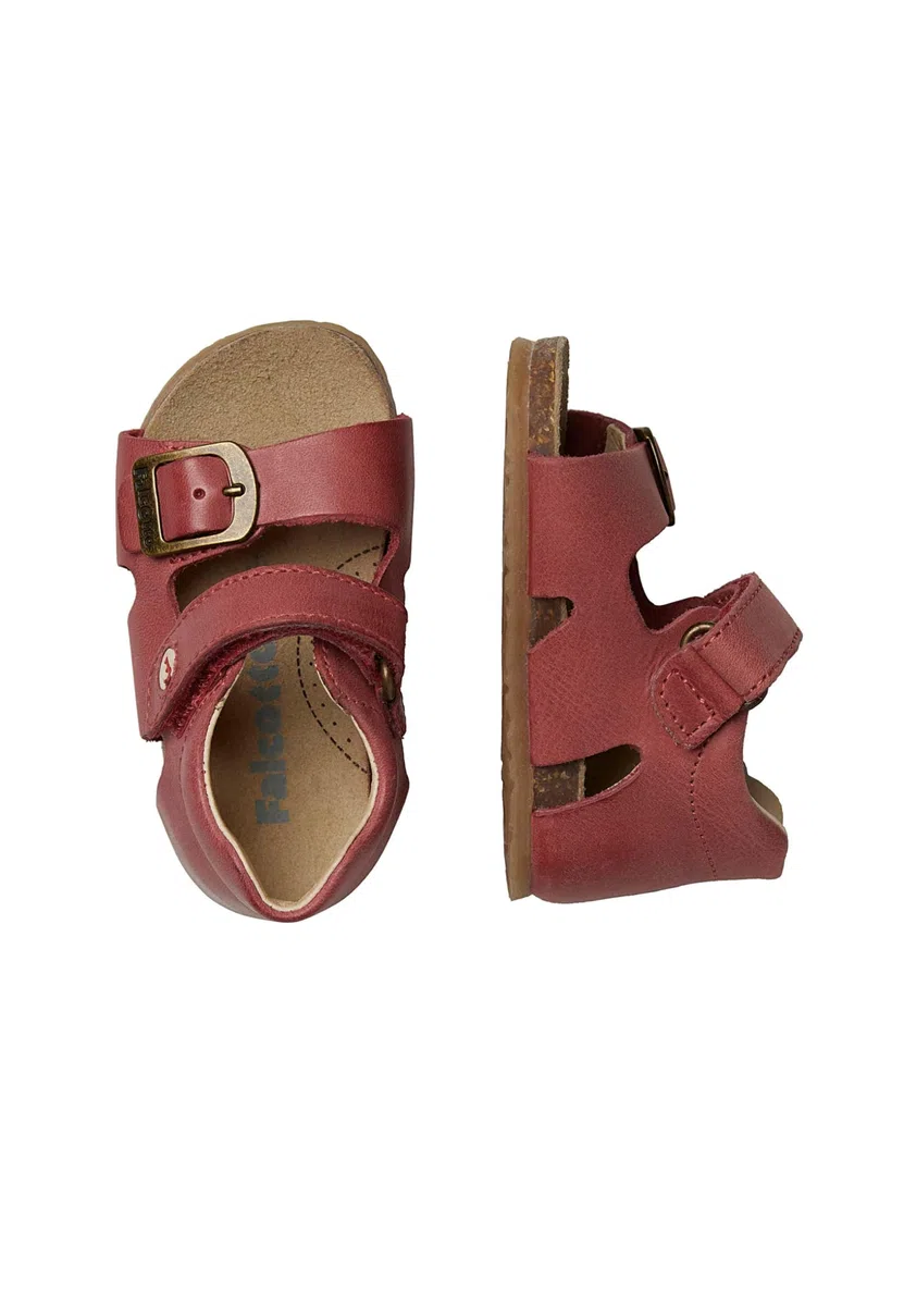 Falcotto Sandali in pelle con fibbia e strappo
