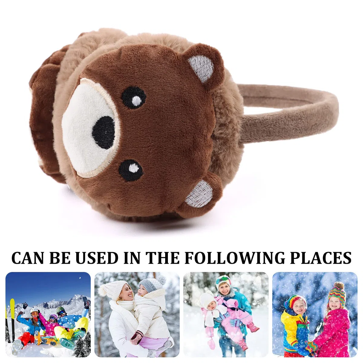 XIAOHAWANG Ragazze Inverno Paraorecchie Ragazzo Caldo Lungo Peluche Orecchie Scaldaorecchie Pieghevole Bambini Donne 3-8 anni