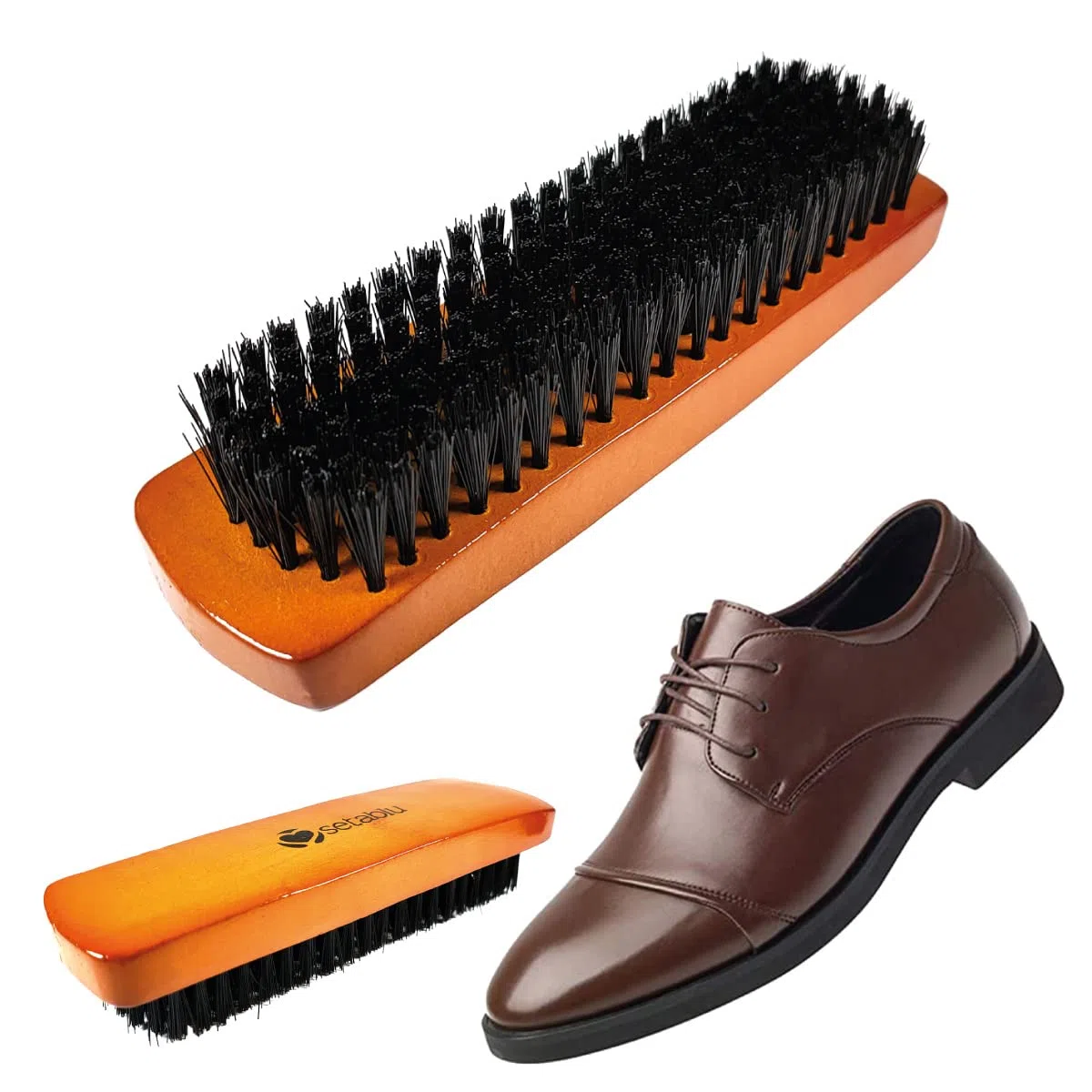 Spazzola per Scarpe in Legno per Rimuovere Polvere e Lucidare il Cuoio – Ideale per Pulizia di Stivali Militari in Pelle