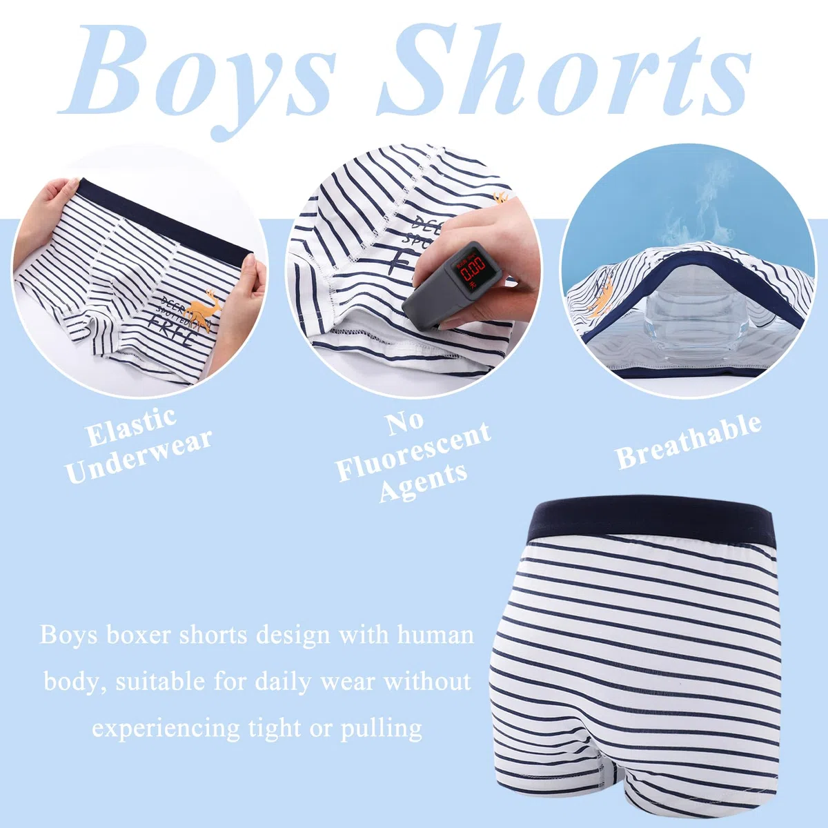 Boxer da Ragazzi Biancheria Intima Cotton Boy Bambini dai 3-13 Anni Morbide Mutandine da Ragazzo Traspiranti 8 Pezzi