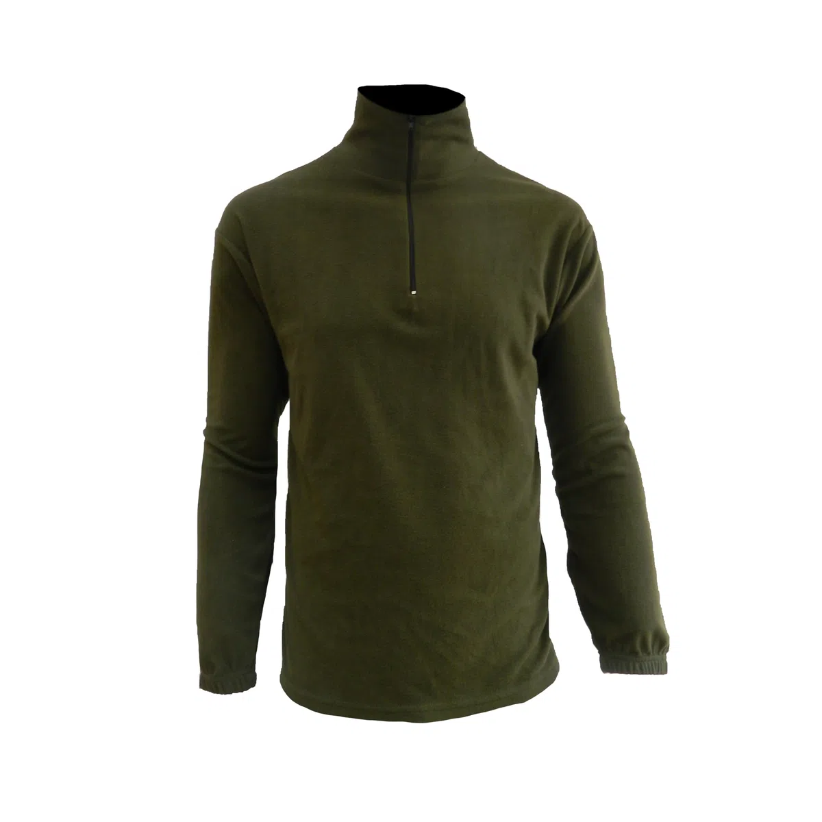 Maglia in Micro Pile Mezza Zip Verde Militare