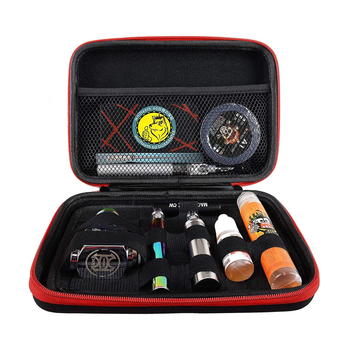 Wolfteeth 1226 - Borsa da viaggio per sigaretta elettronica e accessori, in particolare piccoli oggetti, senza liquidi, senza nicotina, colore: nero