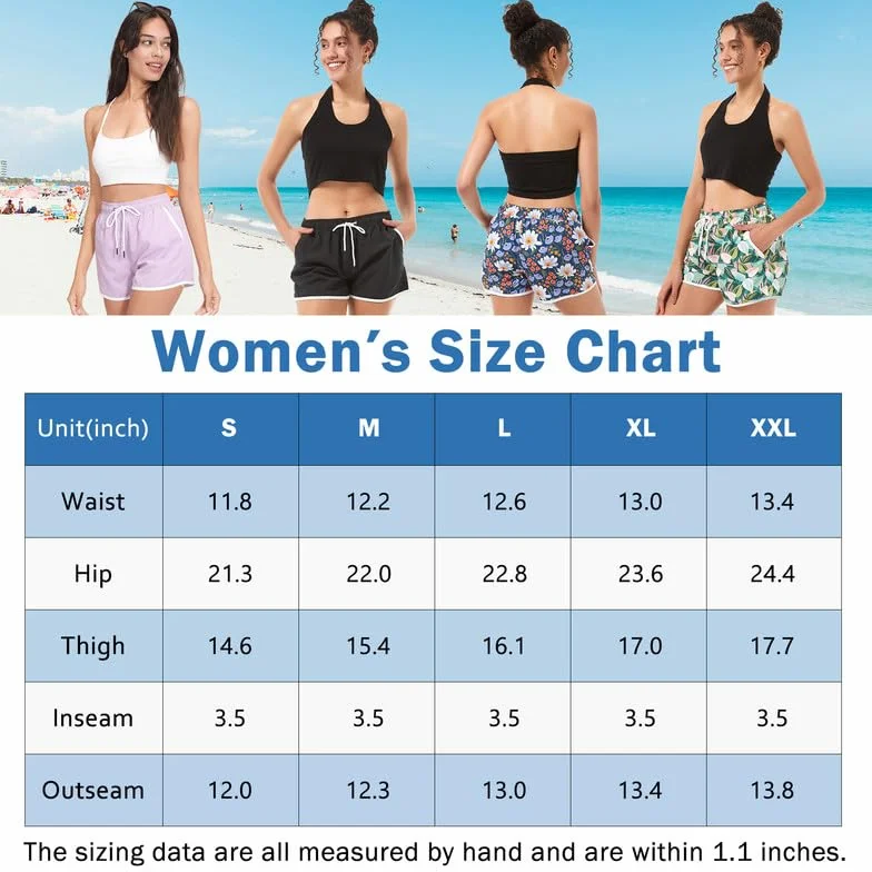 riemot Pantaloncini Costumi da Bagno Donna Asciugatura Rapida Pantaloni Corti Spiaggia Estivi Sportivi Shorts con Tasche Perfetti Pantaloncino Piscina per Mare Corse Palestra‌