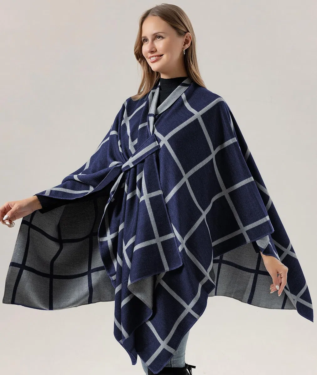 Poncho Donna Invernal Termica Grande Scialle Caldo Sciarpa Elegante in Maglia Cardigan Maglione Cappotto